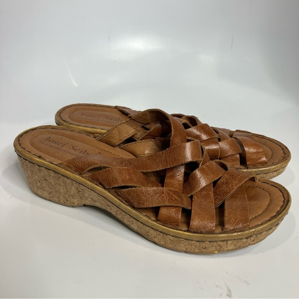 Josef Seibel Kira leather Strappy Sandals womens size 39 casual boho cottagecore